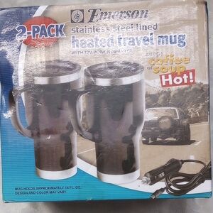 Emerson Black Heated Travel Mug 2-Pack